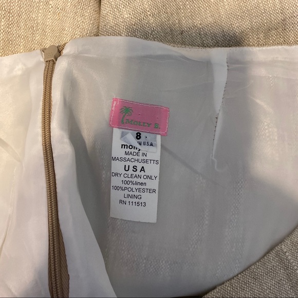 Molly B. 2 Tone Skirt Linen Size 8 Metal Bit zipper Back Lined Tweed - Picture 5 of 8